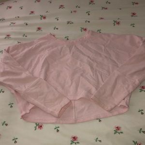Long sleeve cropped light pink lululemon shirt